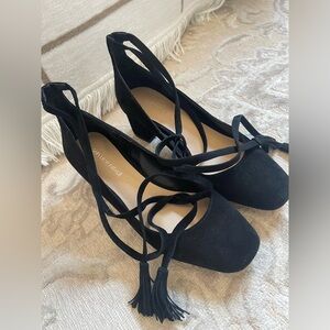 Saks Fifth Avenue Black Suede Heels